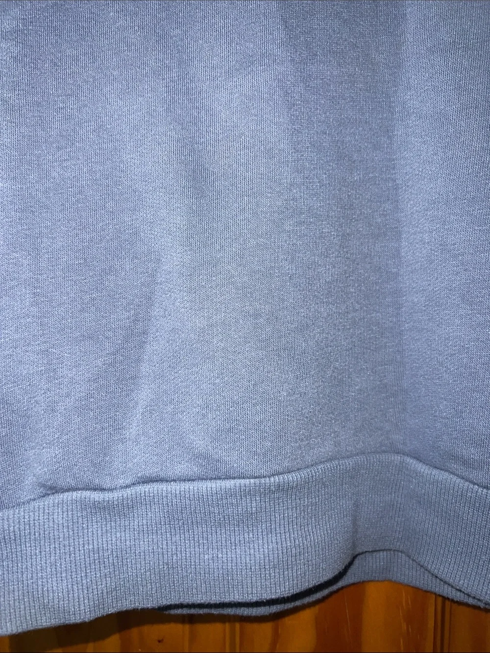 Justice White Plush Bunny Crewneck with Blue Sleeves